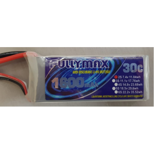 FULLYMAX MODEL 1600MAH 7.4V 30C 2S LIPO BATTERY