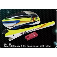 GAUI Type A8 Canopy+Tail Boom in star light yellow(for X3)